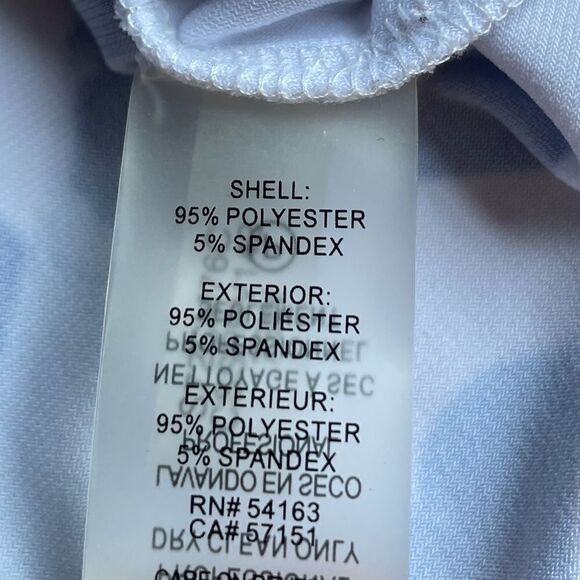 Calvin Klein White and Blue Sleeveless Blouse w/Keyhole on the Neck (Med) - Picture 6 of 10